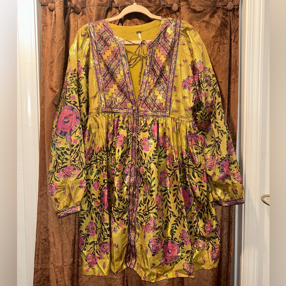 Free People Magic Moments Metallic Mini Dress - Picture 2 of 8
